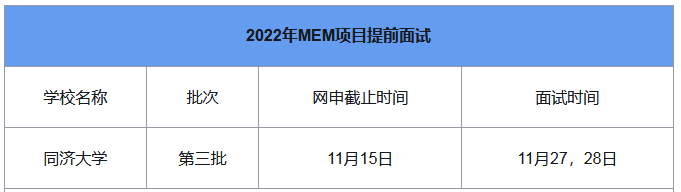 MEM面试丨11月全国只剩1所MEM院校可以申请提前面试