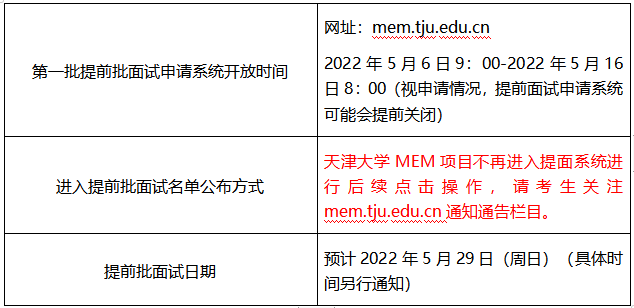 天津大学2023年MEM项目第一批提前批面试办法