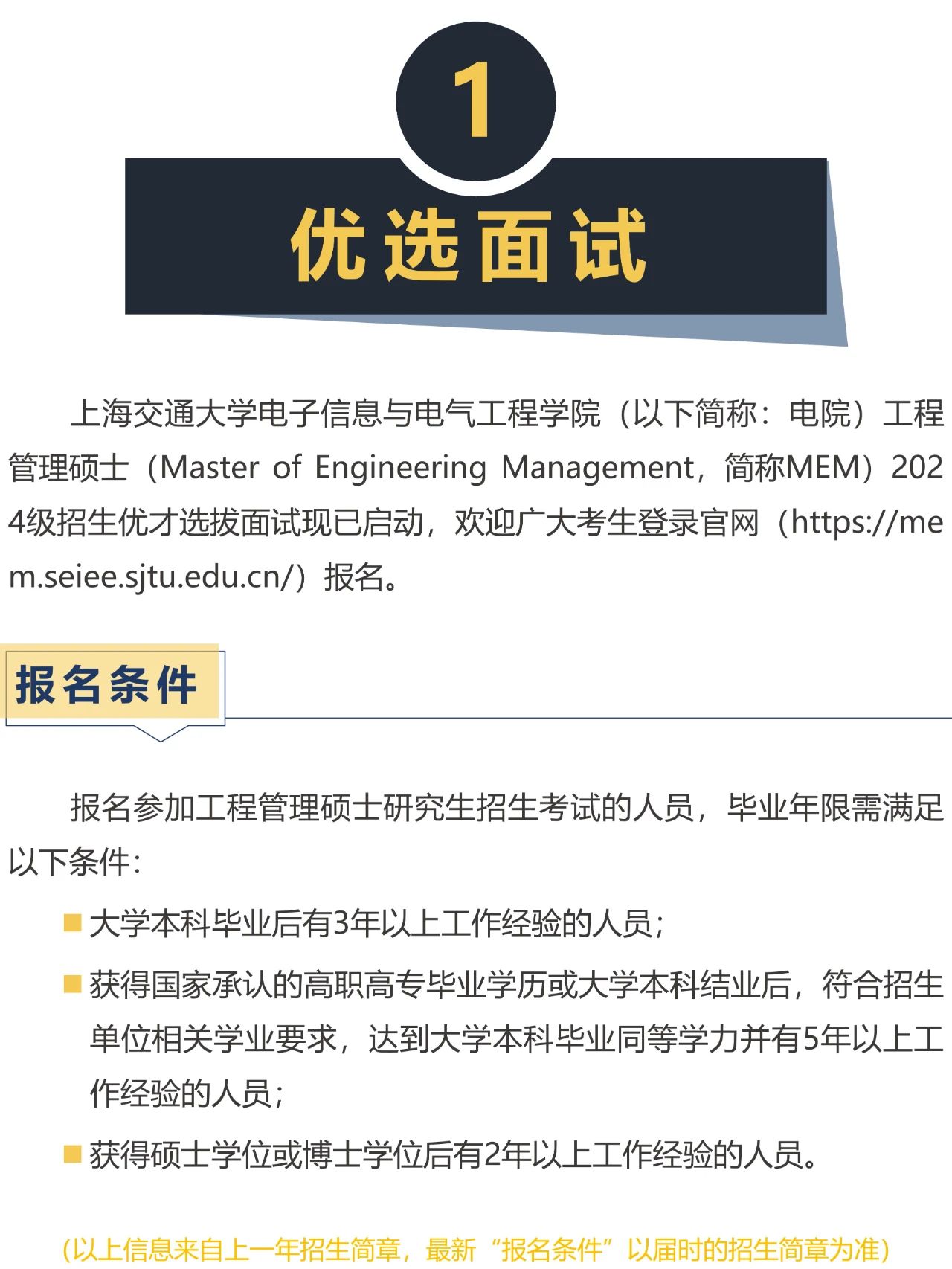 上海交通大学电院2024级MEM招生提前面试活动