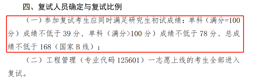 贵州大学2023年MEM工程管理硕士复试分数线：168